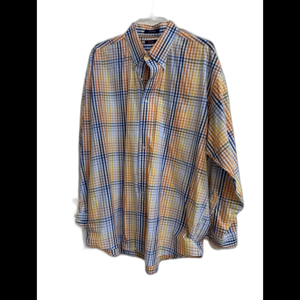 Overton Men's Button Down Check Shirt Long Sleeve XXL